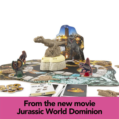 Jurassic World Dominion, Stomp N` Smash Board Game Sensory Dinosaur Toy with Kinetic Sand Jurassic Park Movie Family Game