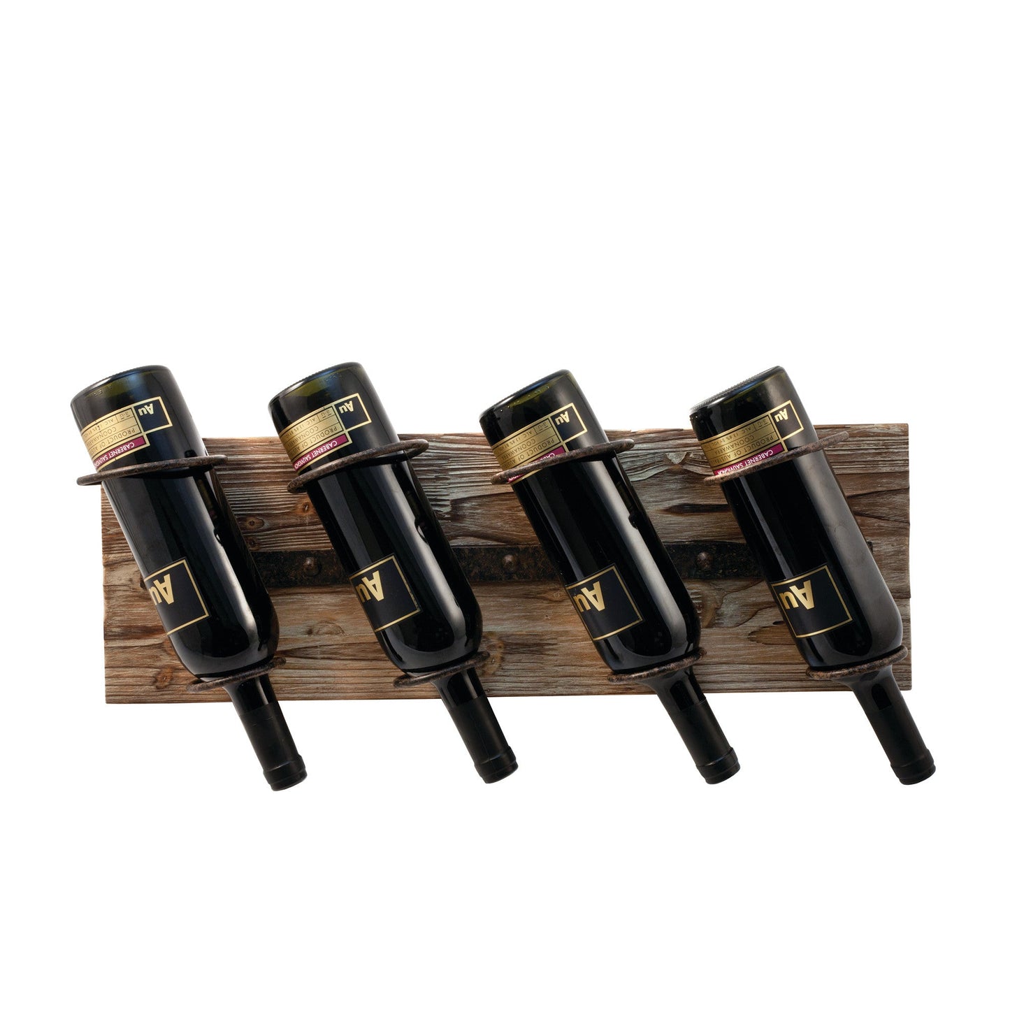 Traditional Wood and Metal Wall Wine Rack