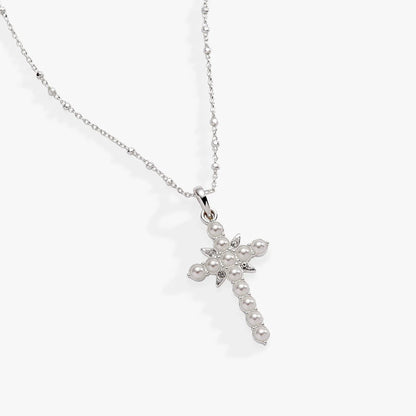 Divine Guides Cross Pendant Necklace With Pearl