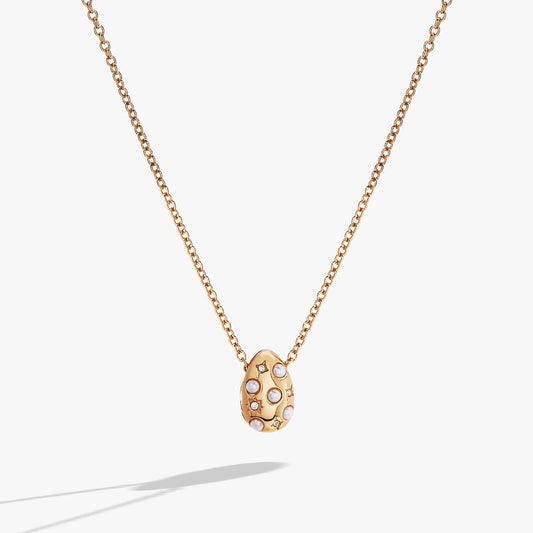 Pearl and Crystal Pendant Necklace by Alex and Ani in gold tone with pearl accents on Tampa Home & Garden Store