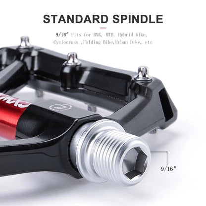 Pedals Stevvex aluminum bicycle pedal with sealed bearings, flat platform, 9/16 spindle on Tampa Home & Garden Store