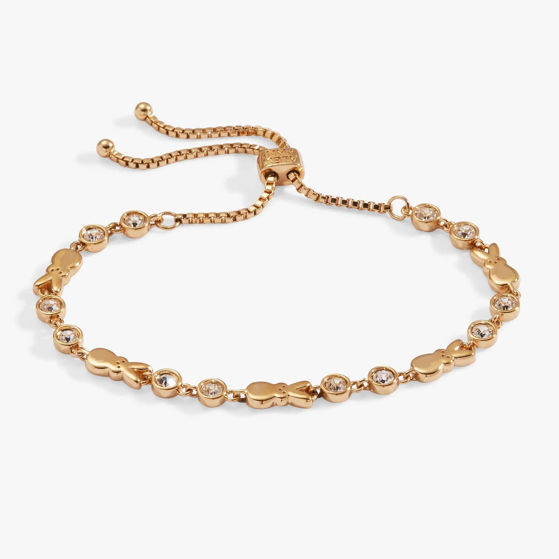 Alex and Ani PEEPS Bunny Bolo Bracelet rose gold-tone with crystal charms on Tampa Home & Garden Store