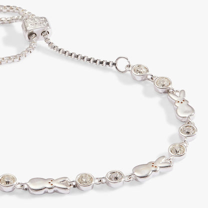 Bracelet PEEPS Bunny Bolo by ALEX AND ANI, silver-tone chain with crystal disk charms on Tampa Home & Garden Store