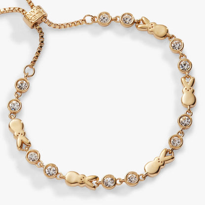 Bracelet PEEPS Bunny Bolo by ALEX AND ANI in rose gold with crystal accents and bunny charms on Tampa Home & Garden Store