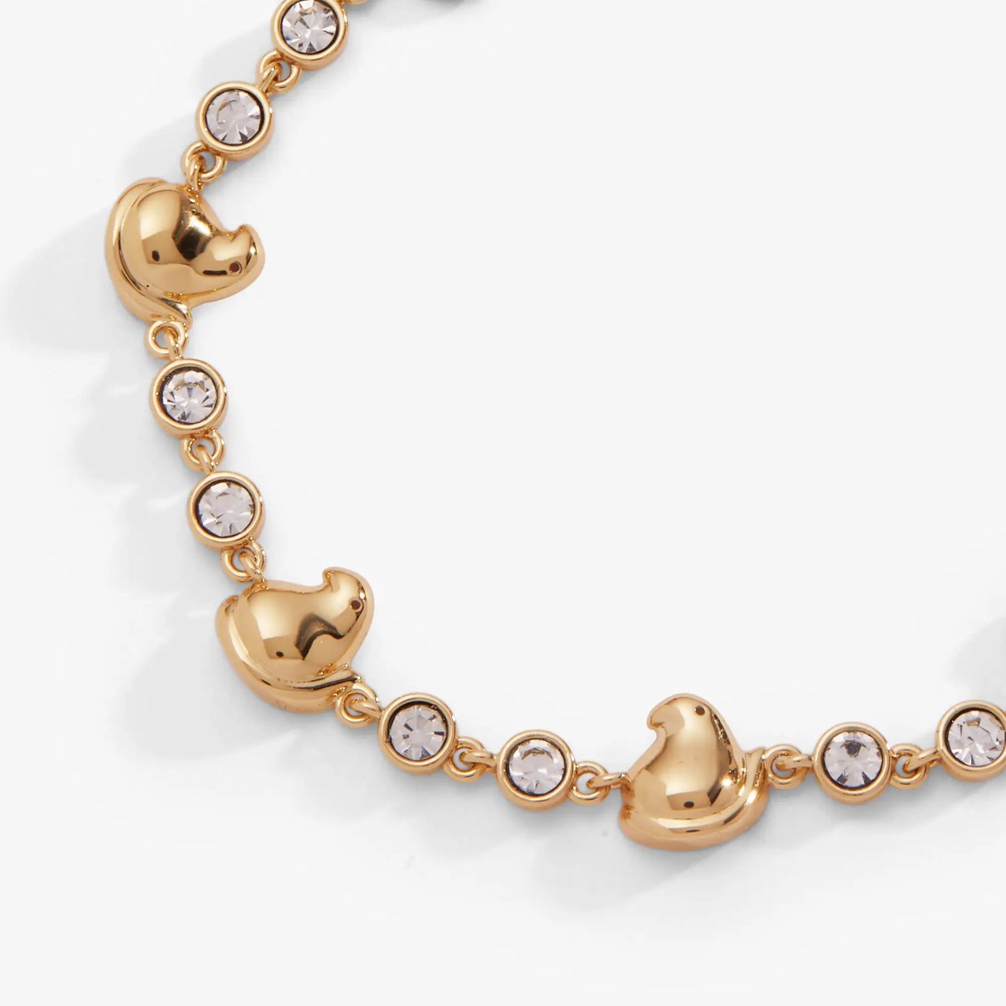 PEEPS Chick Bolo Bracelet gold-tone with crystal bezel links and chick charm ALEX AND ANI on Tampa Home & Garden Store