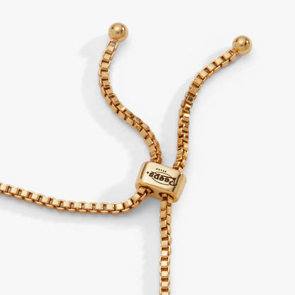 Gold-tone PEEPS Chick Bolo Bracelet by ALEX AND ANI, square-engraved clasp, bolo chain on Tampa Home & Garden Store