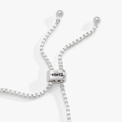 Peeps Chick Bolo Bracelet by ALEX AND ANI, silver-tone bolo chain with square charm on Tampa Home & Garden Store