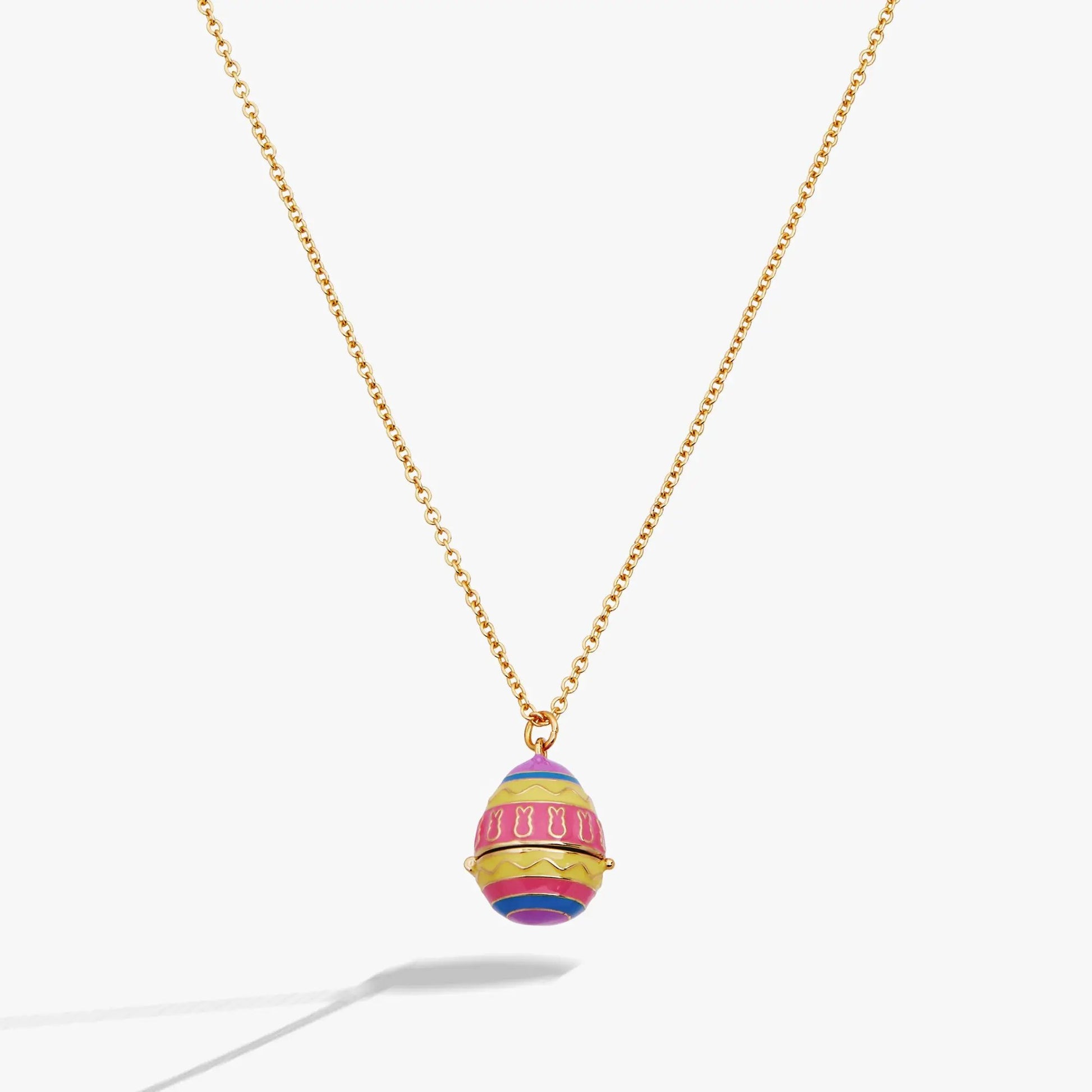 PEEPS Easter Egg Pendant Necklace by ALEX AND ANI, gold chain with colorful enamel egg pendant on Tampa Home & Garden Store