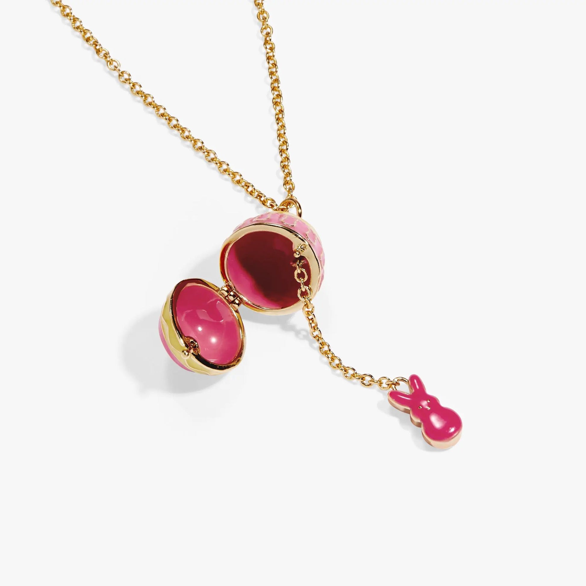PEEPS Easter Egg pendant necklace pink enamel eggs on a gold chain by ALEX AND ANI on Tampa Home & Garden Store
