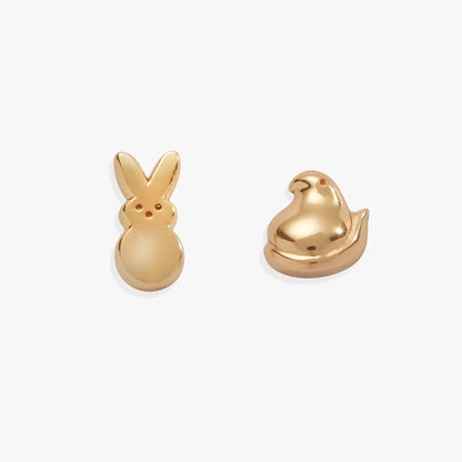 PEEPS® Bunny and Chick stud earrings, gold-tone by ALEX AND ANI, pair on Tampa Home & Garden Store