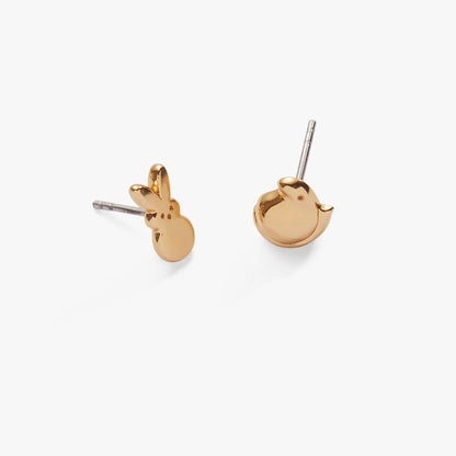 Alex and Ani PEEPS Bunny and Chick stud earrings pair in gold-tone metal on Tampa Home & Garden Store