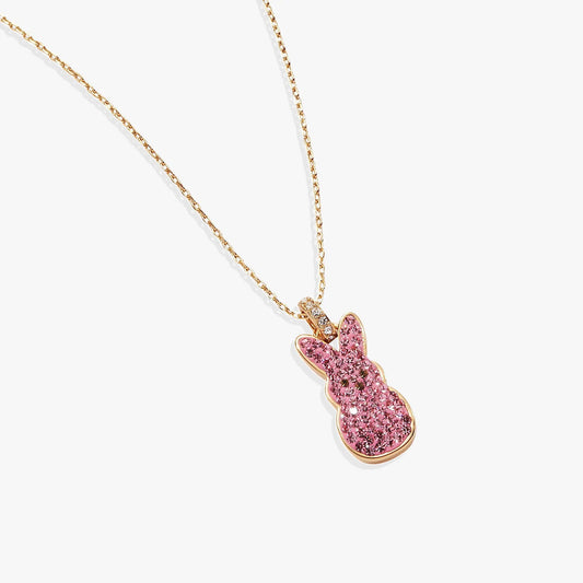 PEEPS Pink Crystal Bunny Pendant Necklace with gold-tone chain by ALEX AND ANI on Tampa Home & Garden Store