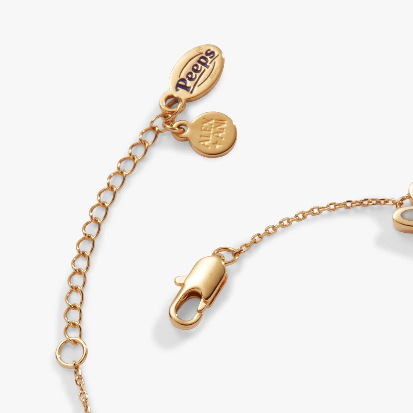 Peeps Pearlized Bunny Charm Bracelet by Alex and Ani, rose-gold tone with 2 charms on Tampa Home & Garden Store