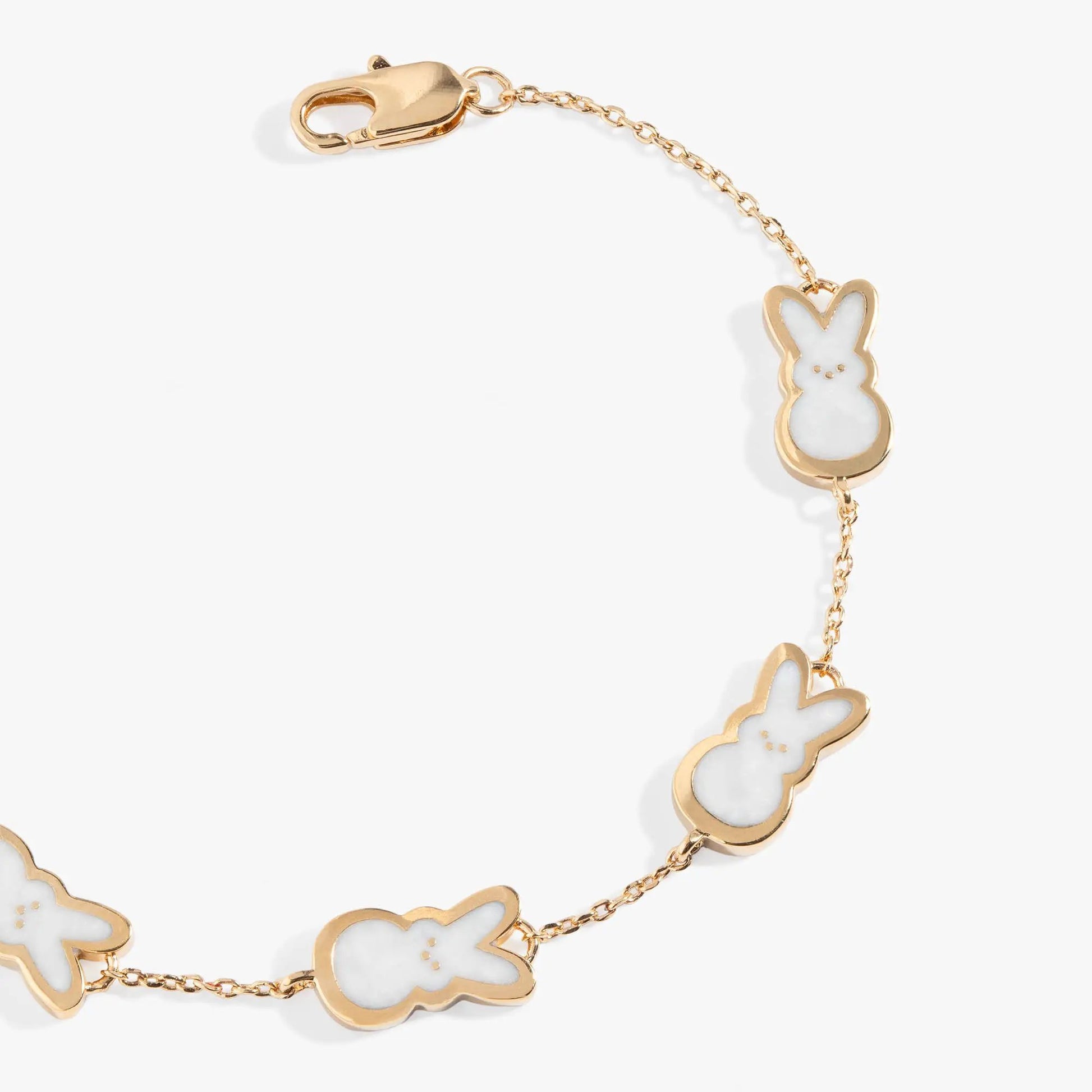 Bracelet PEEPS Pearlized Bunny Charm, gold-tone chain with bunny charms by ALEX AND ANI on Tampa Home & Garden Store