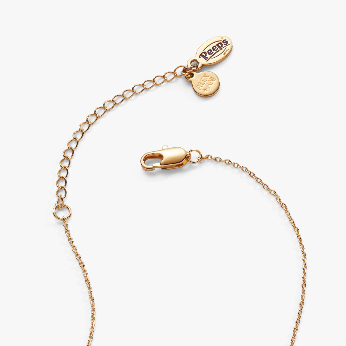 PEEPS Pearlized Bunny Charm Necklace with 2 charms in rose-gold tone by Alex and Ani on Tampa Home & Garden Store