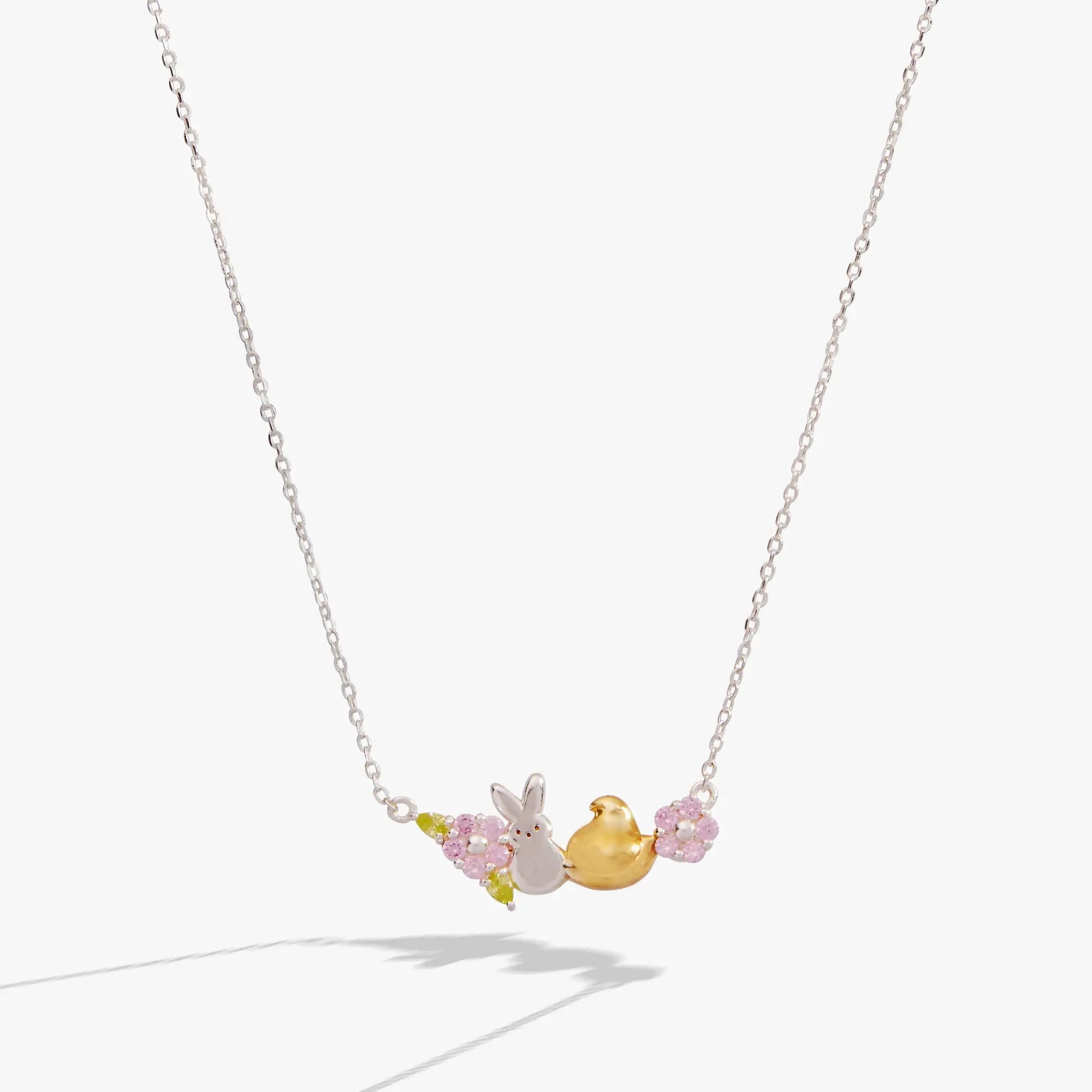 PEEPS Precious Peepsake Necklace by ALEX AND ANI with bunny and chick charms on Tampa Home & Garden Store