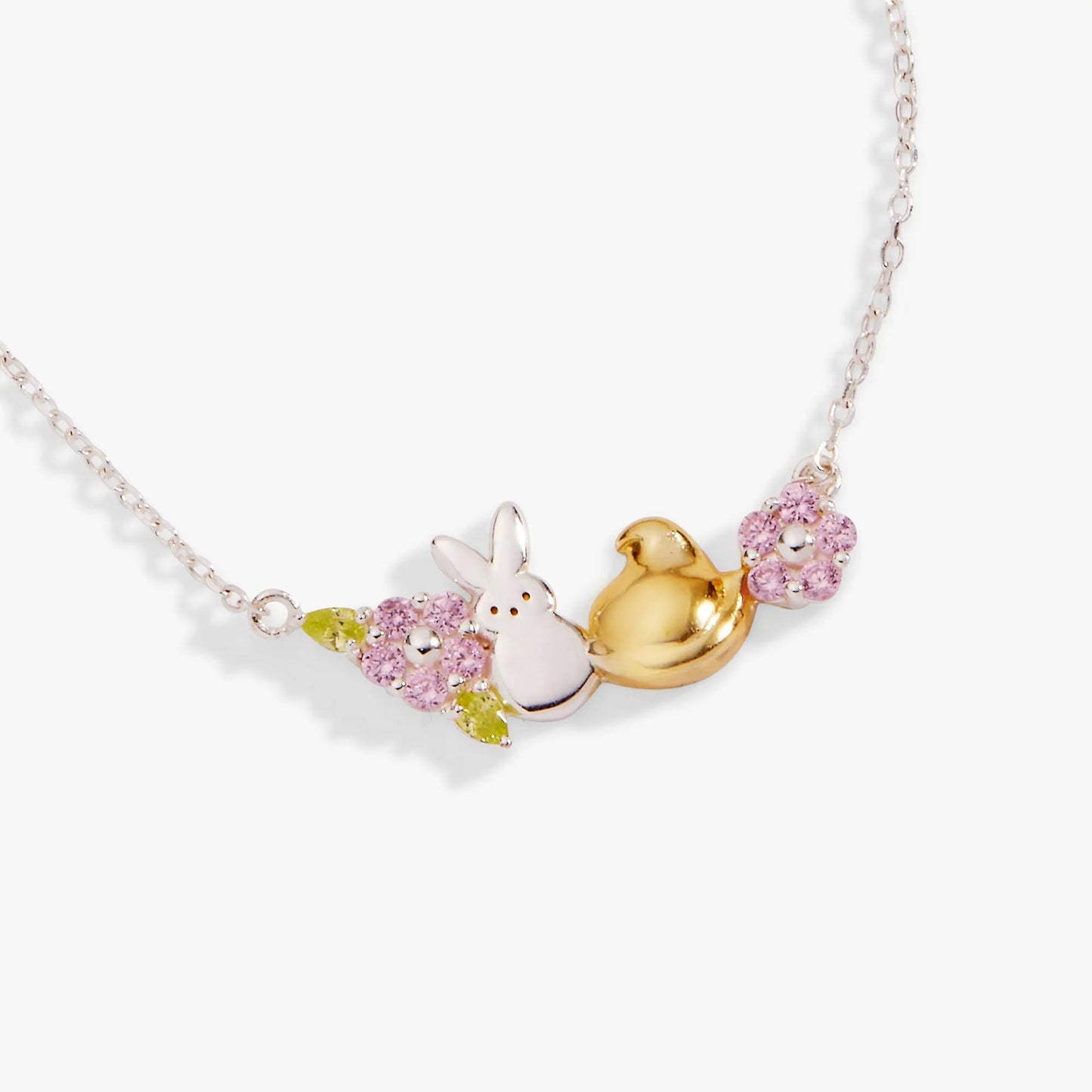 PEEPS Precious Peepsake Necklace ALEX AND ANI rose-gold chain with bunny & chick charms on Tampa Home & Garden Store