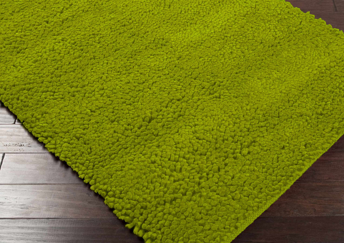 Frederika solid olive green wool shag rug by Boutique Rugs, clearance on Tampa Home & Garden Store