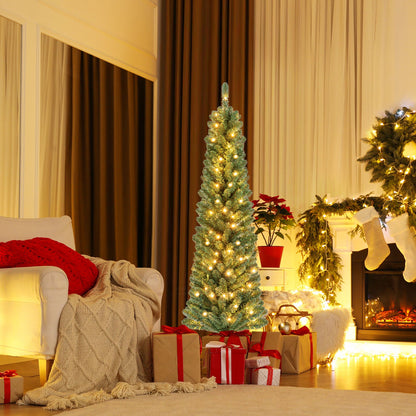 DirectDeals Pencil Christmas Tree with memory wire tips and warm LED lights, artificial tree on Tampa Home & Garden Store