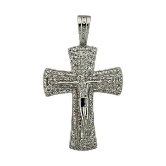 Cross pendant by Lauren G Adams with pave diamonds in silver-tone metal on Tampa Home & Garden Store
