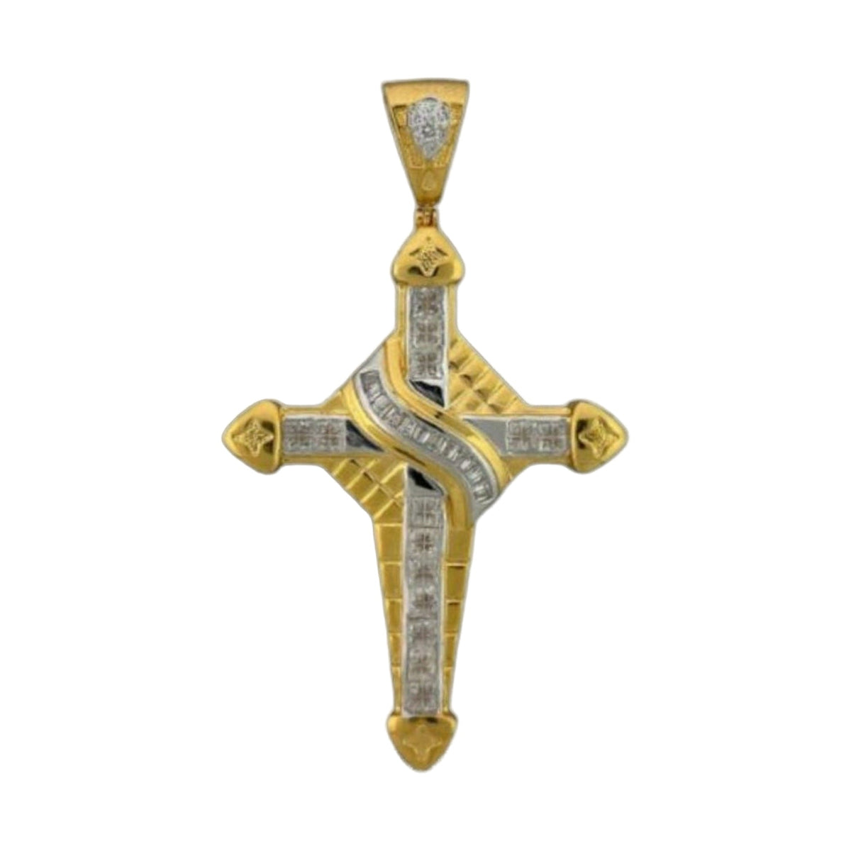Gold-tone cross pendant with silver inlay by Lauren G Adams, charms & pendants on Tampa Home & Garden Store
