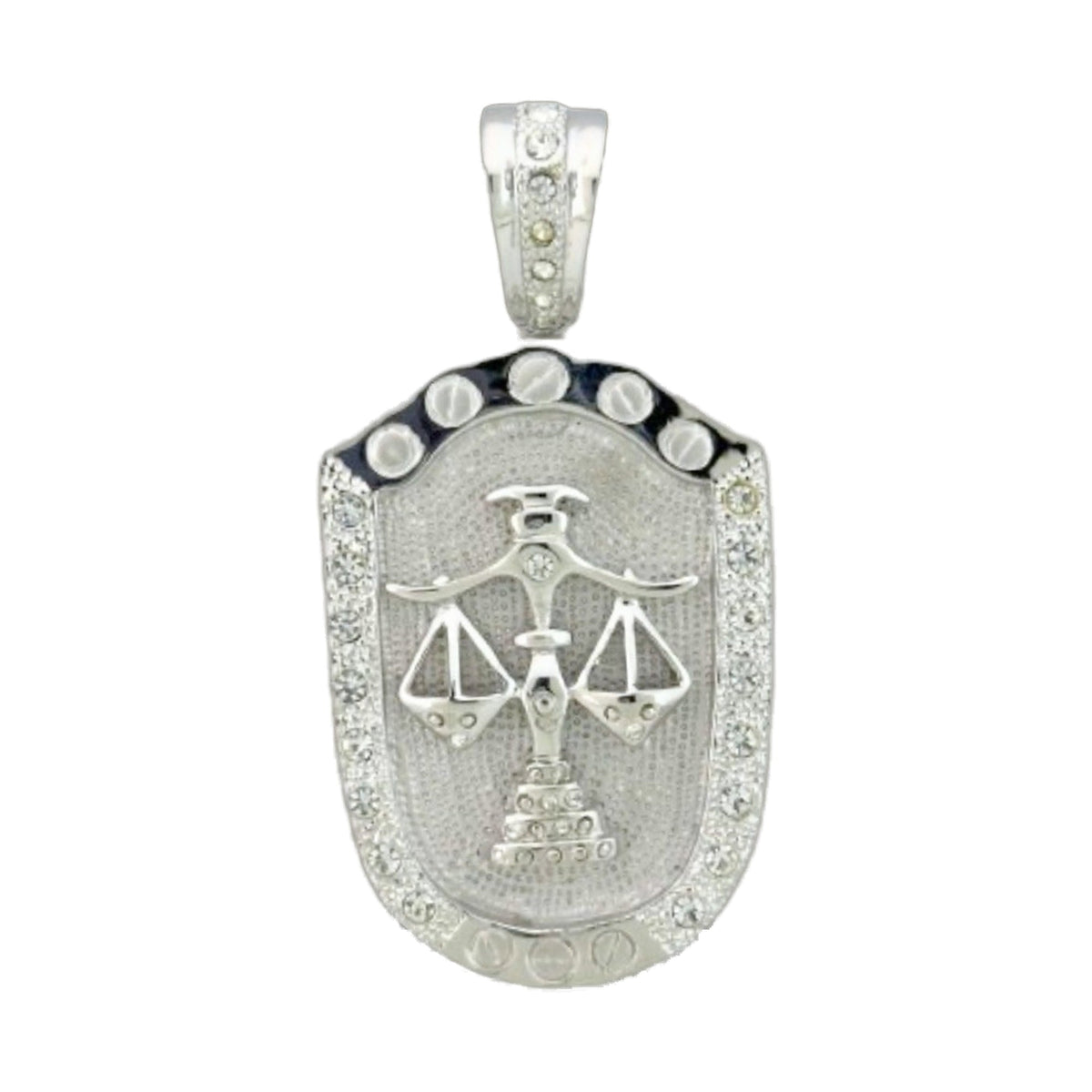 Pendant charm silver-tone rectangular pendant with crystal pavé, Lauren G Adams on Tampa Home & Garden Store