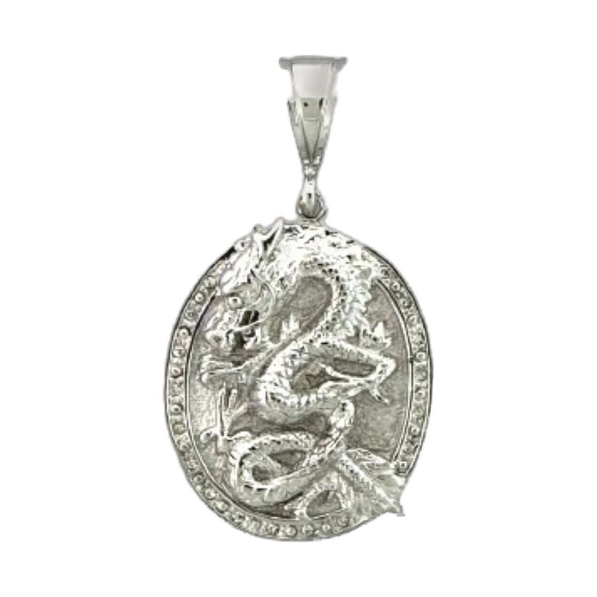 Pendant charm in silver-tone with a large faceted crystal and decorative bezel on Tampa Home & Garden Store