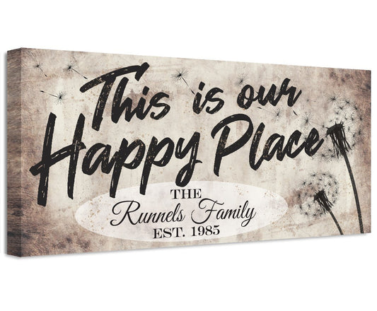 Personalized - This Is Our Happy Place - Canvas - Tampa Home & Garden Store