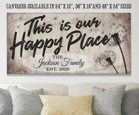 Personalized - This Is Our Happy Place - Canvas - Tampa Home & Garden Store