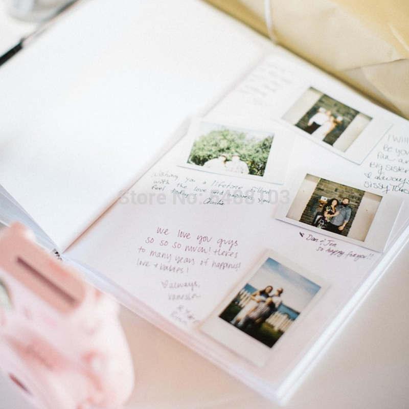 Personalized Wood Look White Guestbook with photo inserts and notes Stevvex ST24041AAB photo album on Tampa Home & Garden Store