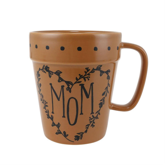 Mug à café en forme de pot de fleurs - Maman