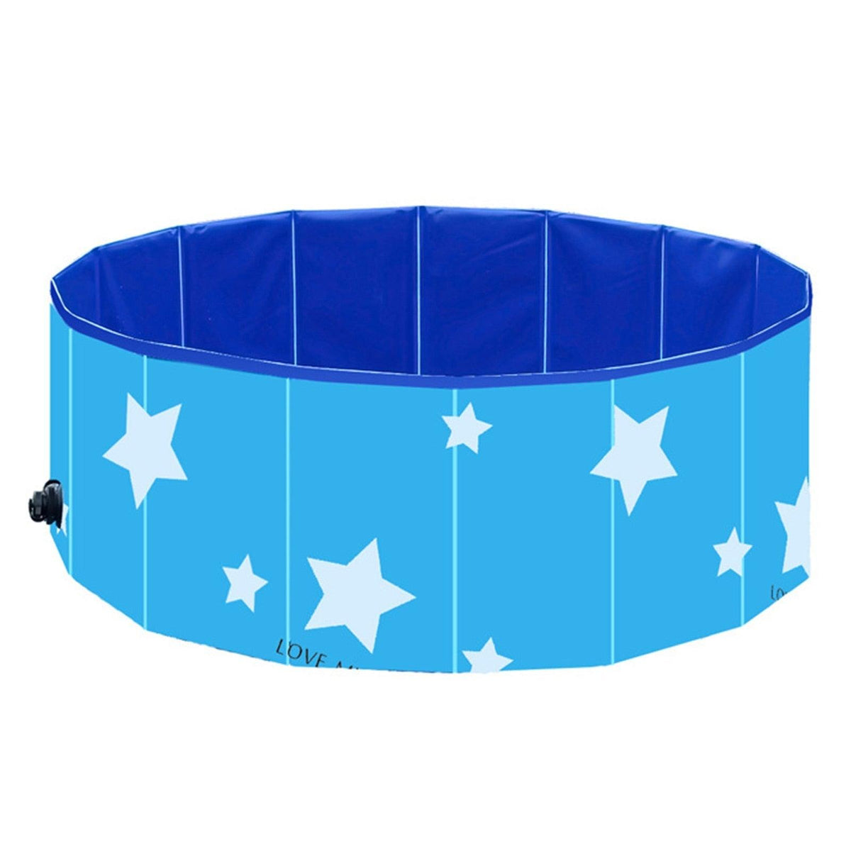 Stevvex foldable pet bathing tub, blue with white stars, anti-skid portable dog pool on Tampa Home & Garden Store