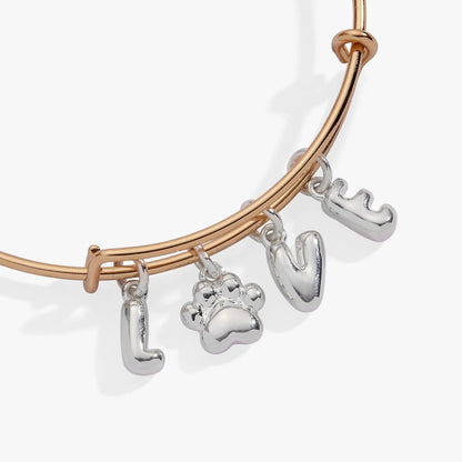 Pet Love Multi Charm Bangle with Paw Charm