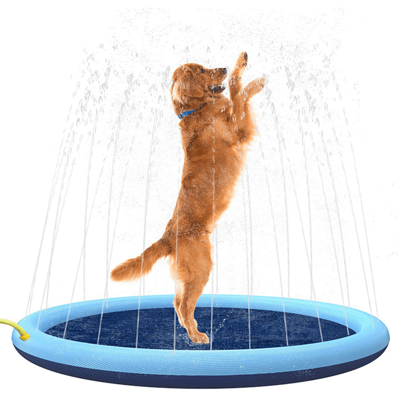 Stevvex pet sprinkler pool pad blue inflatable splash mat for dogs on Tampa Home & Garden Store