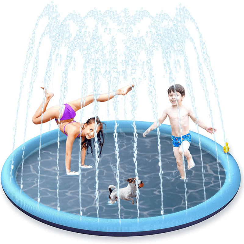 Stevvex Pet Pool sprinkler pad, inflatable PVC splash pad for two kids and a dog with water jets on Tampa Home & Garden Store