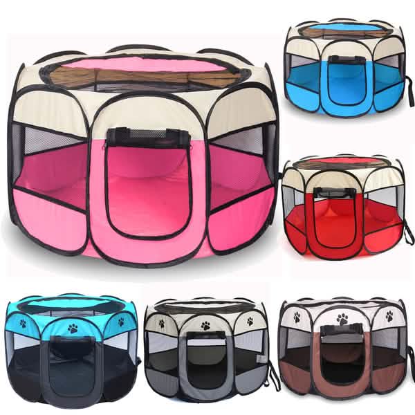 Pet Tent Portable Playpen foldable mesh pet enclosure in six color variants by DailySale on Tampa Home & Garden Store