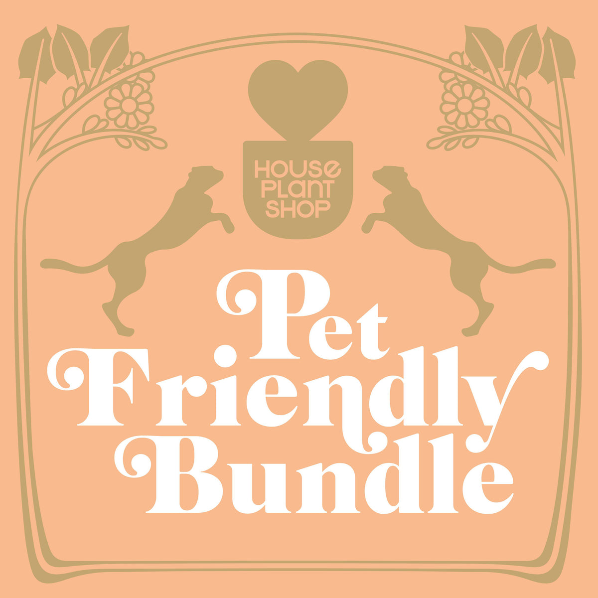 Pet Friendly Variety Bundle 6 inch plant by House Plant Shop with two dog silhouettes on Tampa Home & Garden Store