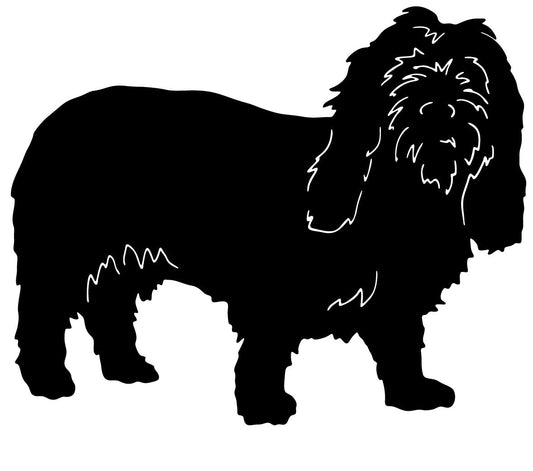 Petit Basset Griffon Vendeen garden stake wall hanging silhouette in black by Rustica Ornamentals on Tampa Home & Garden Store