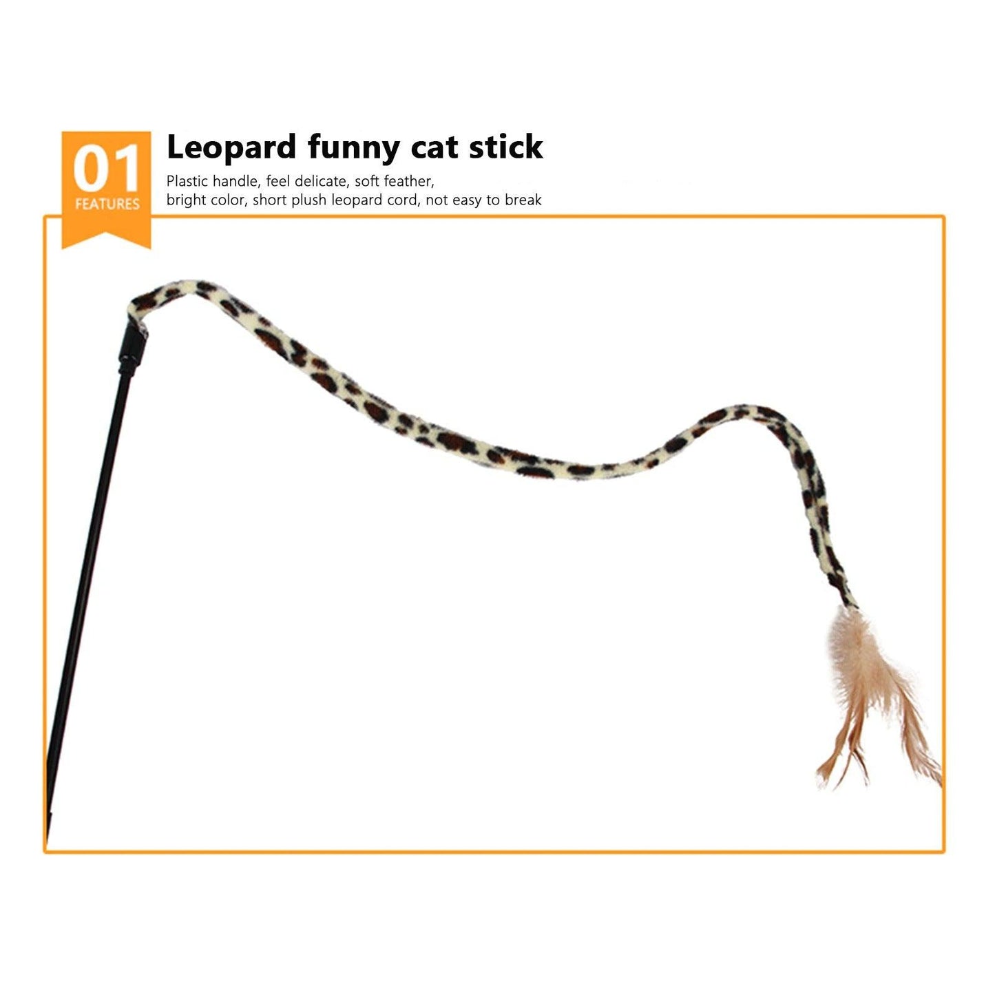 Leopard print cat wand toy with feather tassel by Stevvex on Tampa Home & Garden Store