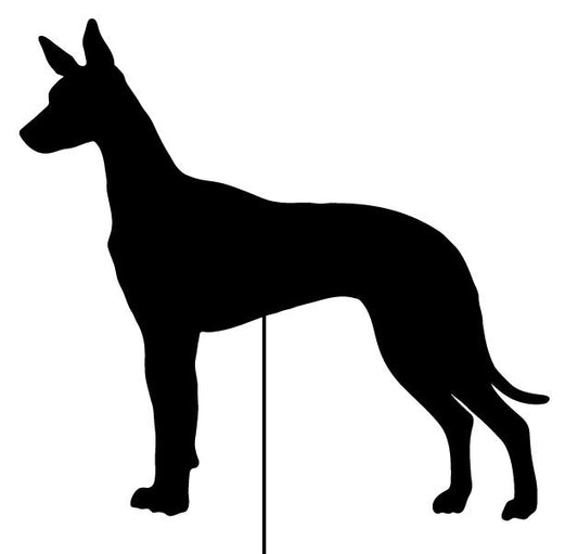 Pharaoh Hound garden stake wall hanging black silhouette Rustica Ornamentals lawn ornament on Tampa Home & Garden Store