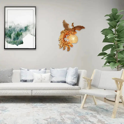 Phoenix Gold Lamp and Honeycomb Crystal Dome