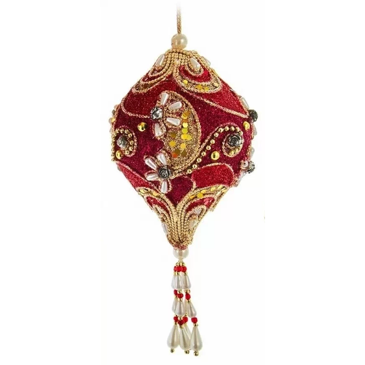 Ruby & Platinum Ornament - - Tampa Home & Garden Store