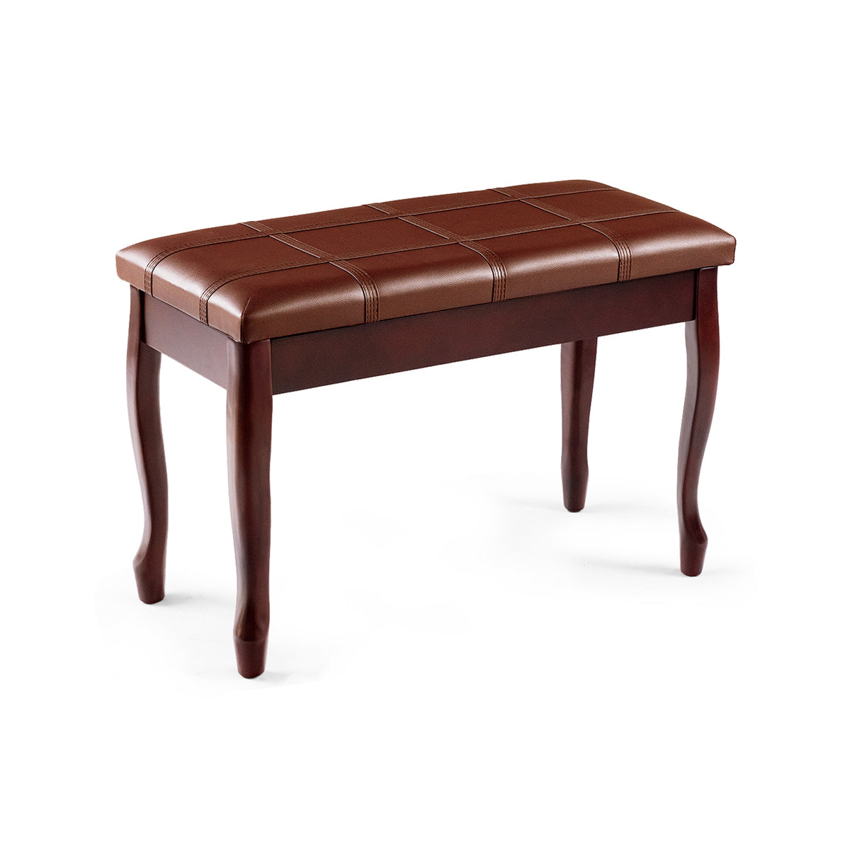 Banquetas de madera maciza con almacenamiento para piano en piel sintética - Negro