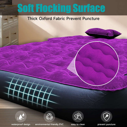 Truck bed air mattress purple 5.5-6.5 ft full-size with quilted surface and pillow on Tampa Home & Garden Store