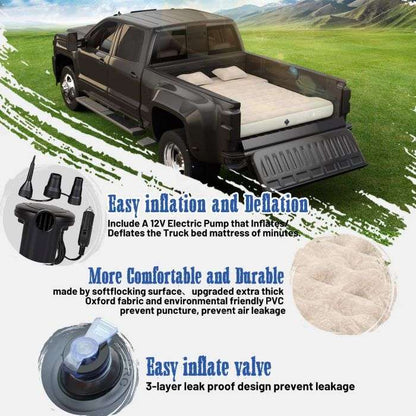 5.5-5.8ft Pickup Truck Bed Air Mattress Beige by Dikasun Outdoor with pump kit on Tampa Home & Garden Store