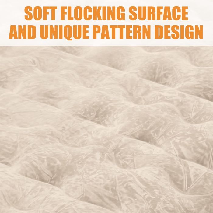 Beige truck bed air mattress with soft flocking surface and unique pattern design on Tampa Home & Garden Store