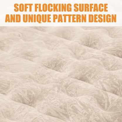 Beige truck bed air mattress with soft flocking surface and unique pattern design on Tampa Home & Garden Store