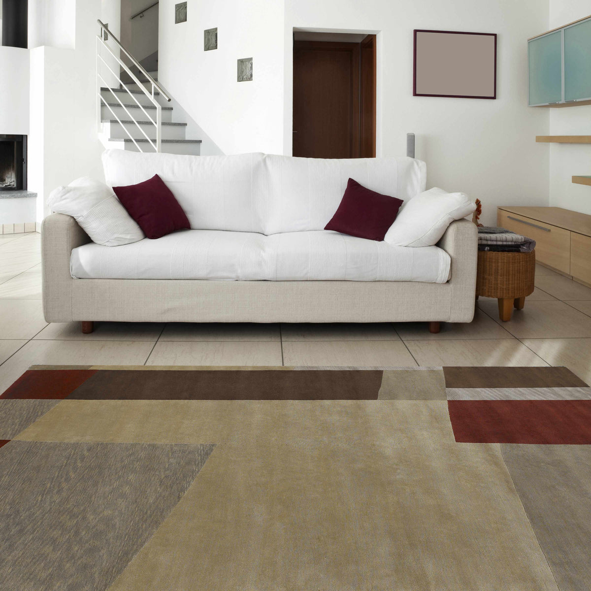 Piedra Premium Wool Area Carpet rug in taupe and brown by Boutique Rugs on Tampa Home & Garden Store