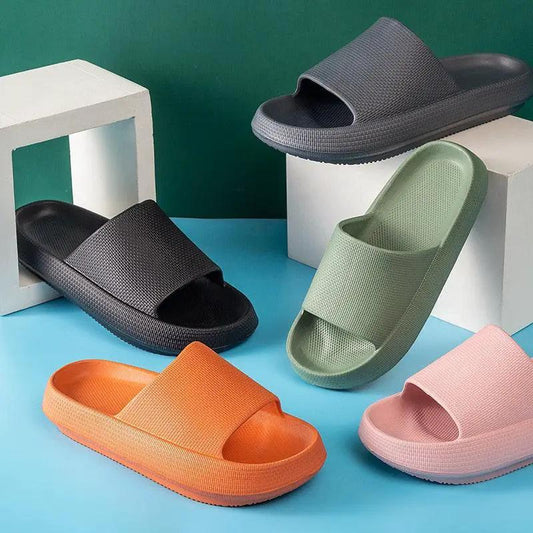 Stevvex Pillow Slides Slippers, open-toe EVA sandals with thick soles, five colorways on Tampa Home & Garden Store