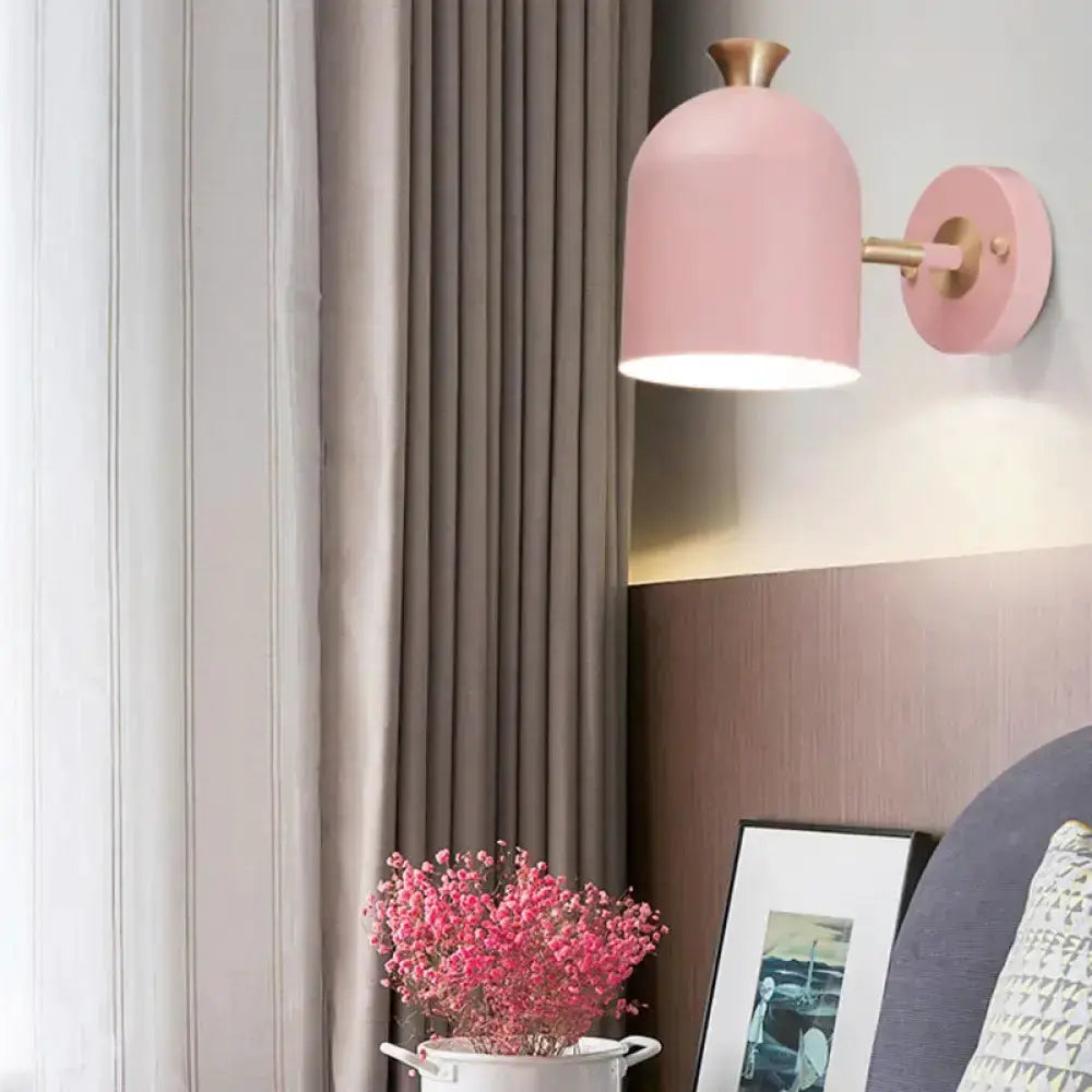 Pink and brass macaron wall light sconce lamp by Decorbites for dining room on Tampa Home & Garden Store